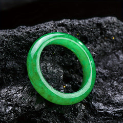 Vintage Stone Ring: Natural Green Jade Bracelet for Energy Balance & Protection
