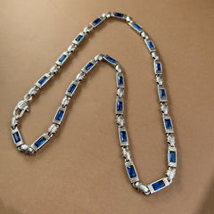 Copper  Grass Choker with Synthetic Blue Gemstones - Energy Enhancing Necklace for Protection & Prosperity