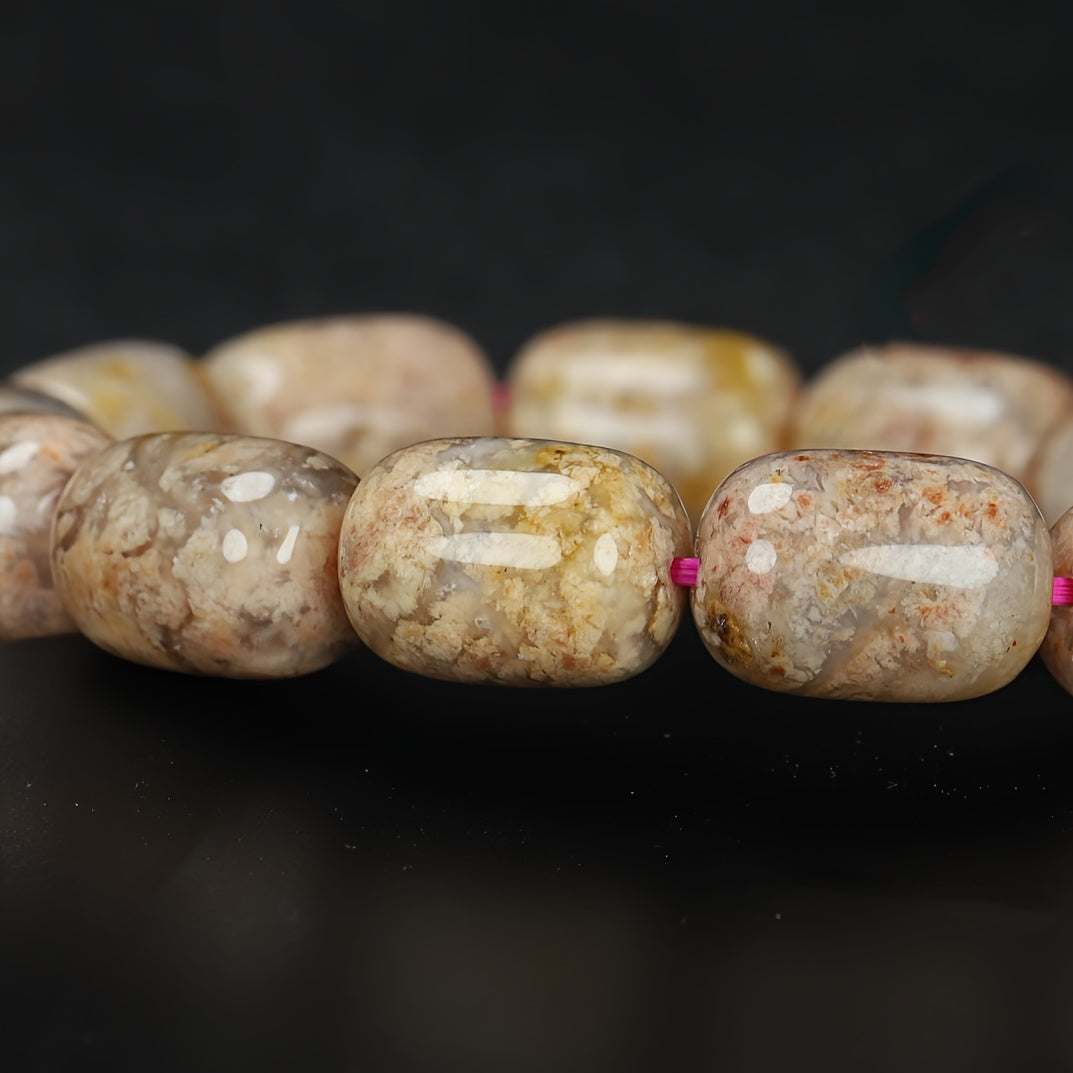 Vintage Natural Agate Beaded Bracelet for Grounding, Stability, and Emotional Balance