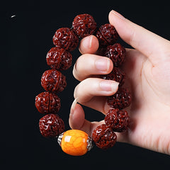 Natural Beeswax & Sacred Seed Bracelet — Grounding, Protection & Vitality Energy Bead Mala