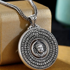 Traditional Chinese Buddha Pendant Necklace - Spiritual Protection & Good Fortune Amulet