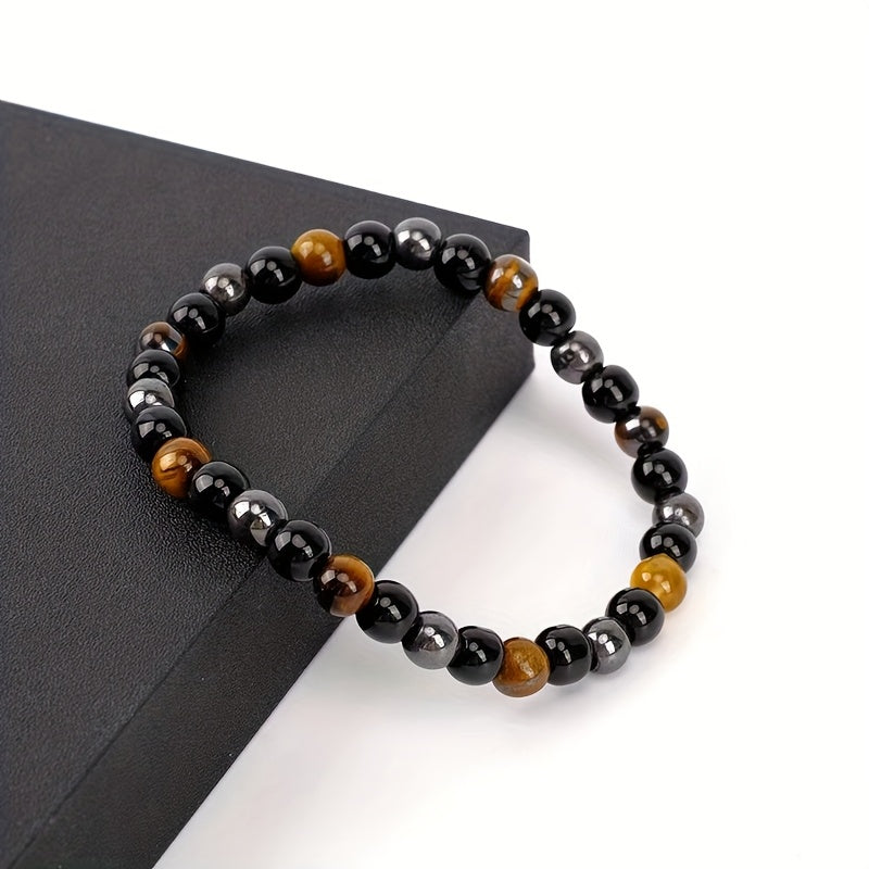 6mm Tiger Eye Bead Bracelet - Bohemian Style Energy for Yoga & Daily Wear