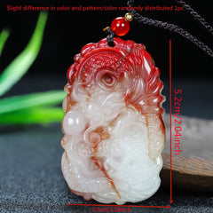 Artificial Dragon Brand Pendant Necklace - Red Energy Talisman for Prosperity & Protection