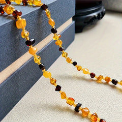 Bohemian Amber Necklace - Natural Energy & Spiritual Harmony