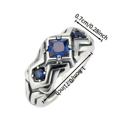 Trendy Lone Star Adjustable Ring – Vintage Copper & Blue Zircon Bohemian Jewelry for Protection & Style