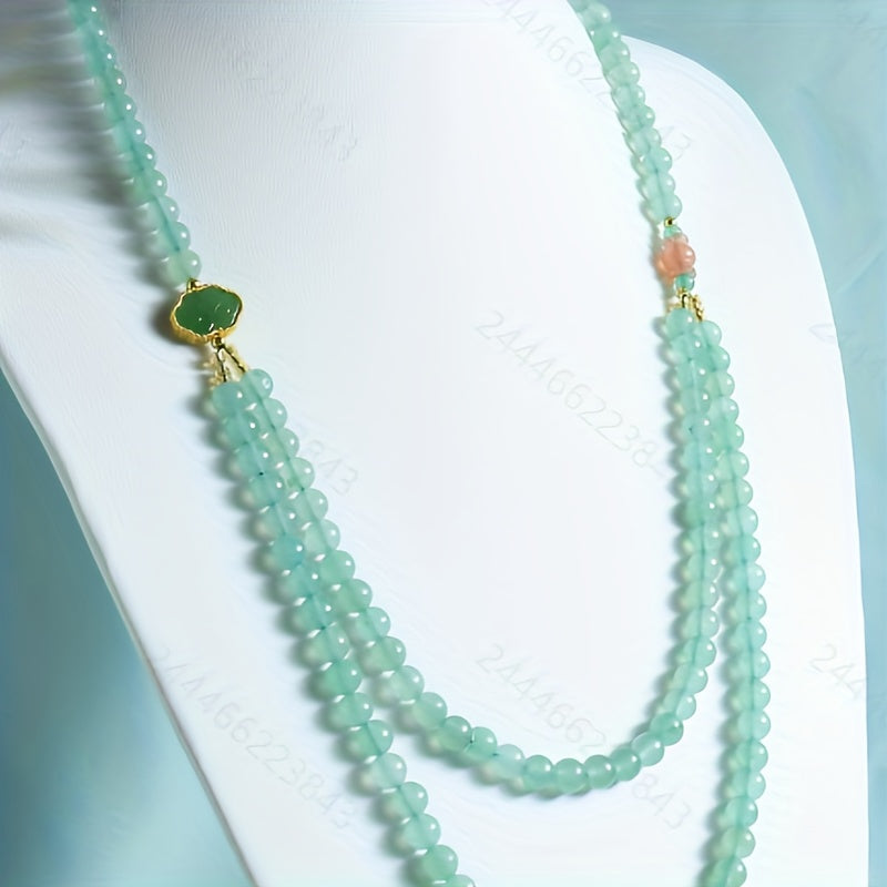 Natural Stone Beaded Necklace - Bohemian Harmony & Energy Balance for Daily Wear