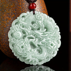 Natural Stone Dragon Pendant Necklace — Energetic Protection & Spiritual Harmony Unisex Accessory