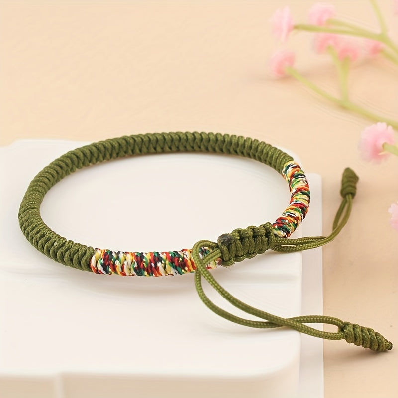 Handmade Tibetan Knot Rope Bracelet - Unisex Fashion for Spiritual Protection & Energy Balance