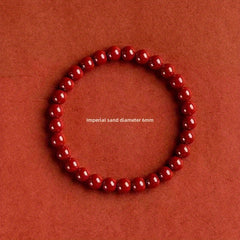 Natural Cinnabar Bracelet - Zodiac Year Purple Golden Sand Fortune Beads for Energy & Protection