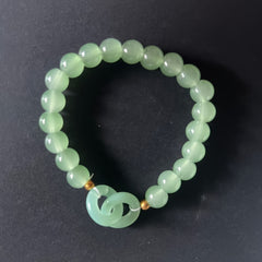 Elegant Green & White Beaded Bracelet - Harmony & Spiritual Energy