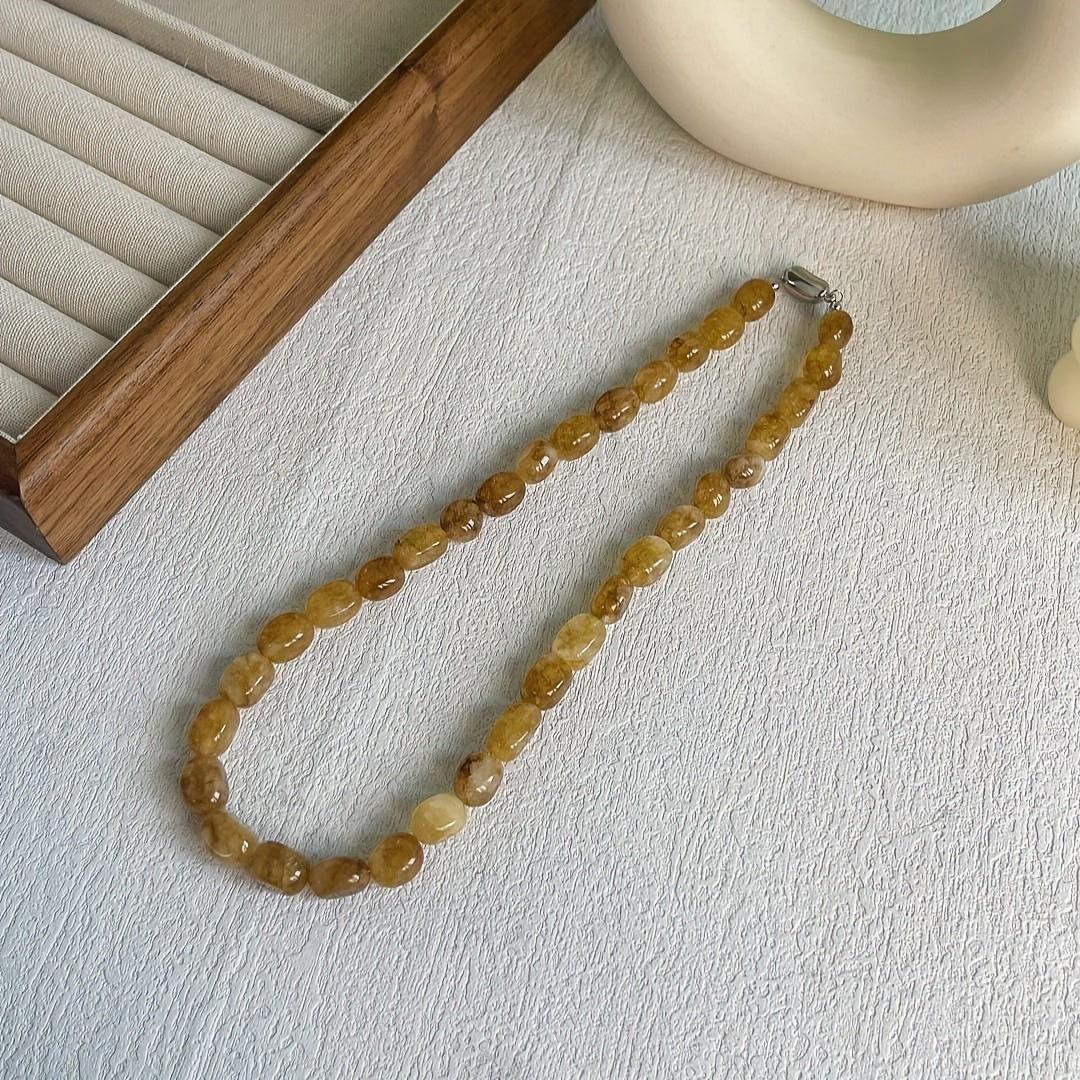 Women's Elegant Green Peridot Necklace - Year-Round Neutral Color for Inner Peace & Spiritual Growth