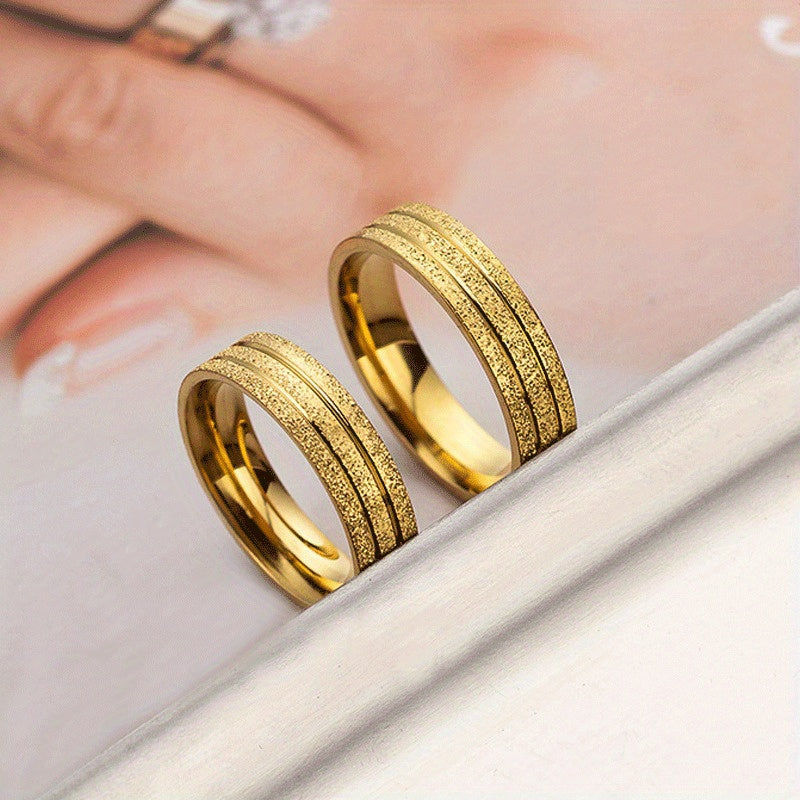 Elegant Minimalist Golden-Tone Ring - Auspicious Energy for Couples & Weddings