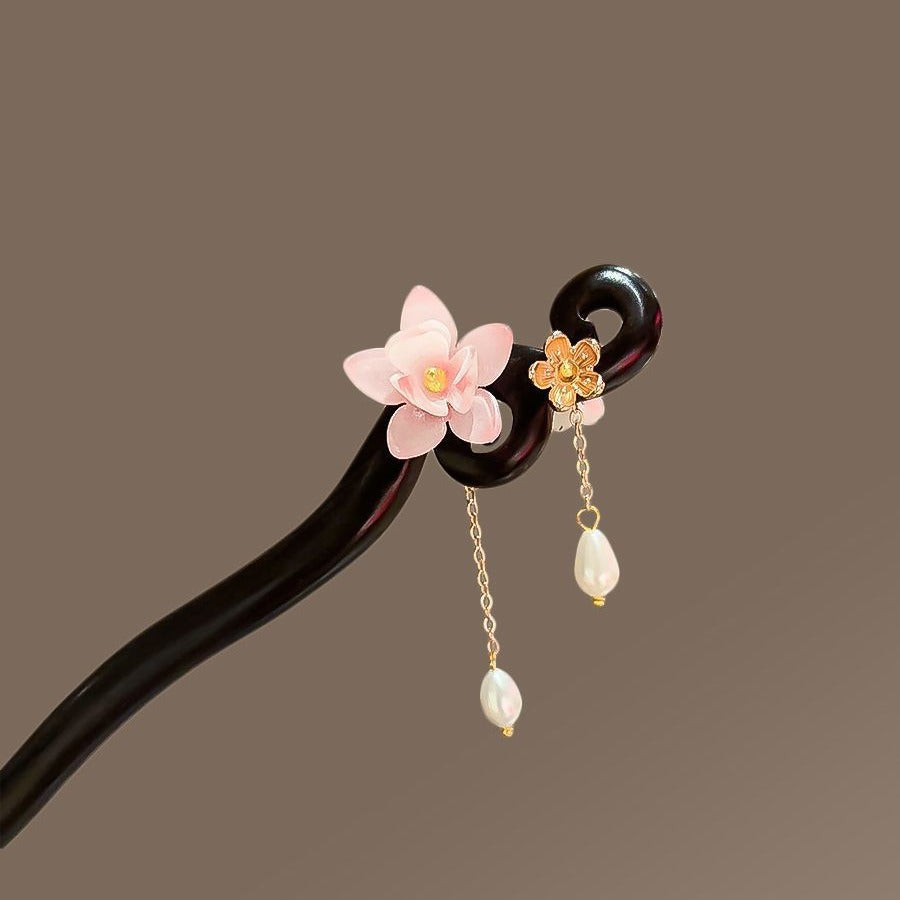 2pcs Romantic Cherry Blossom Hairpin Set - Feminine Ancient Style with Swaying Flow for Mindful Energy & Harmonious Elegance