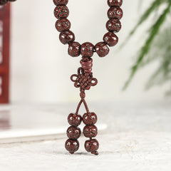Nepalese Phoenix Eye Bead Necklace - 108 Mala for Spiritual Protection & Renewal