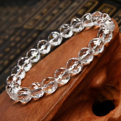 Elegant White Crystal Bead Bracelet - Pure & Cleansing Stone for Gifting and Home Decor