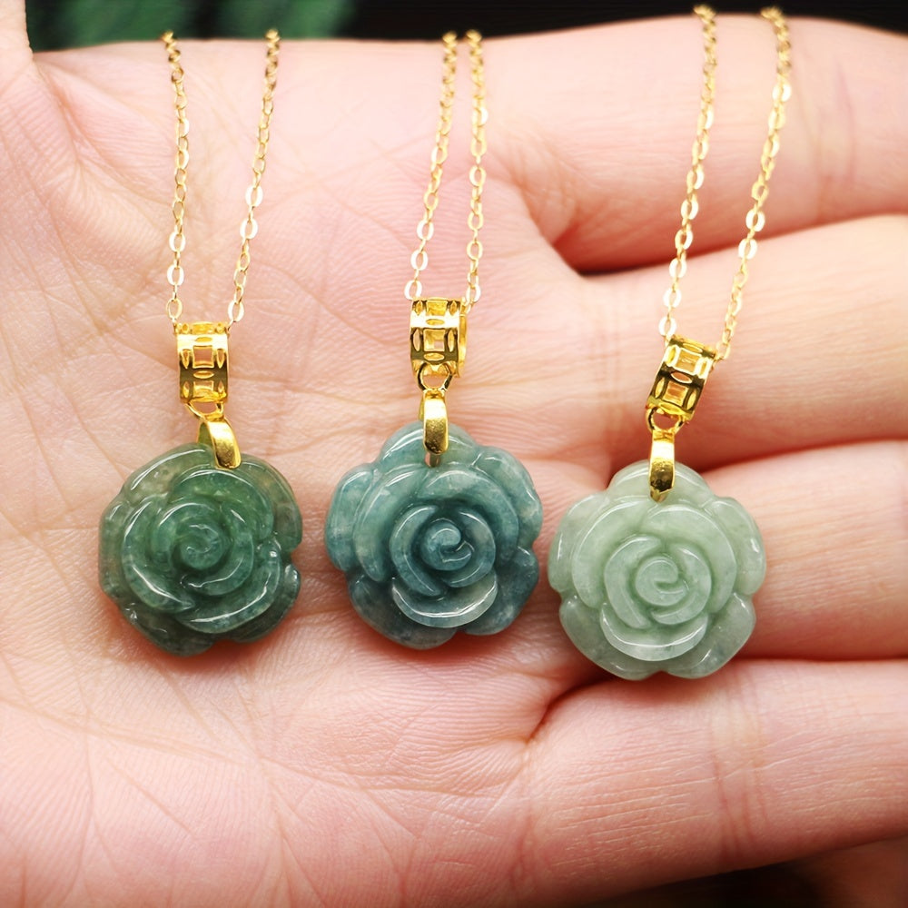 Elegant Silver Flower Necklace - Natural Harmony & Prosperity Energy