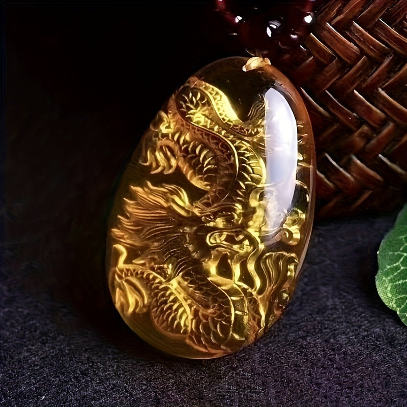 Bohemian Golden Dragon Pendant Necklace — Spiritual Power, Prosperity & Energy Harmony Amulet