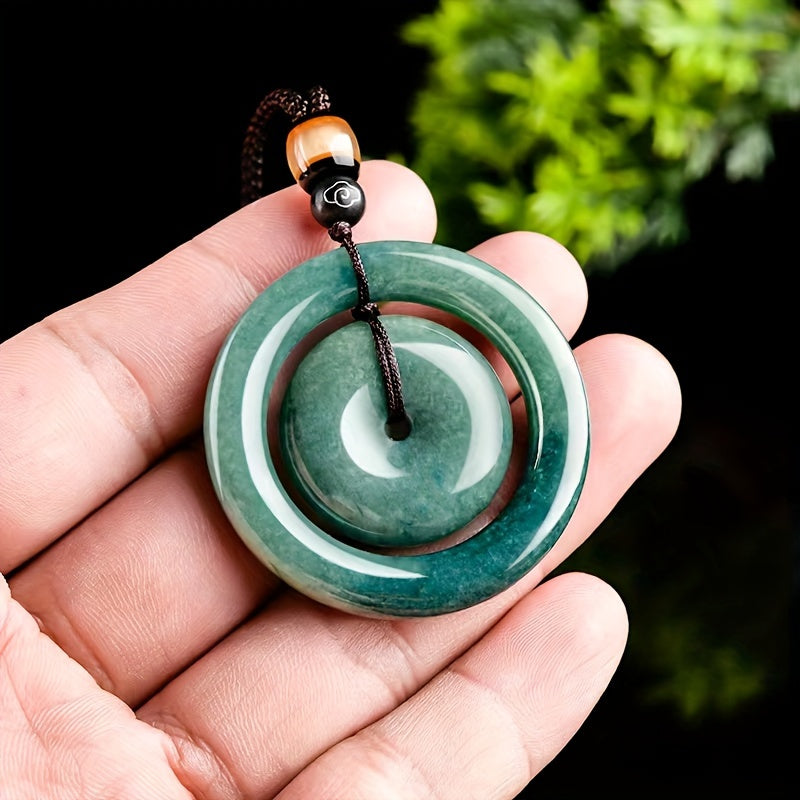 Light Green Jade Pendant Necklace for Harmony, Prosperity & Grounding