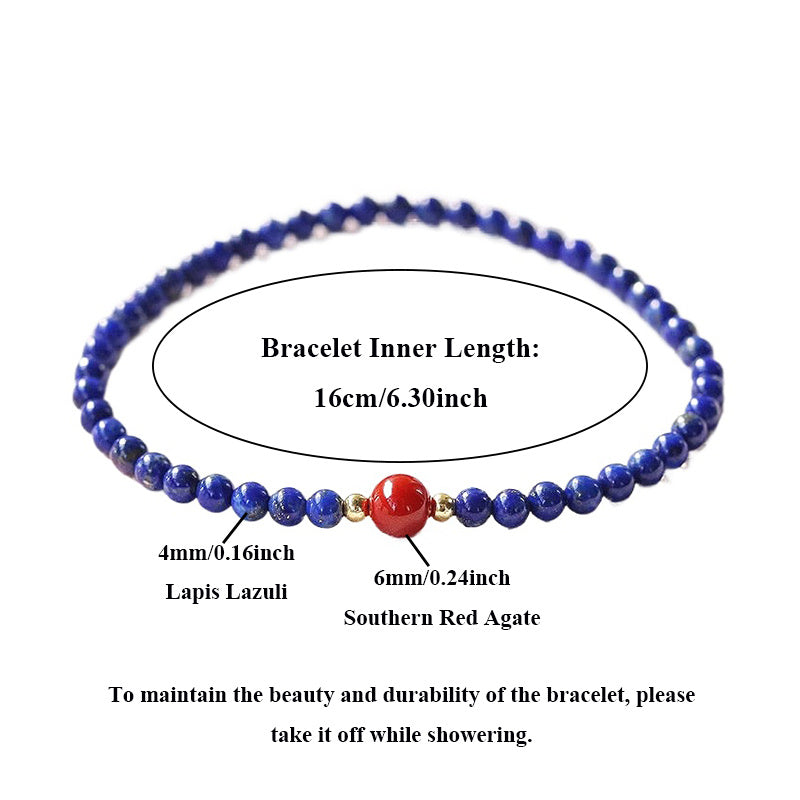Elegant Handmade Lapis Lazuli Bead Bracelet - Vintage-Inspired, Fashion Accessory for Casual Attire & Gifting
