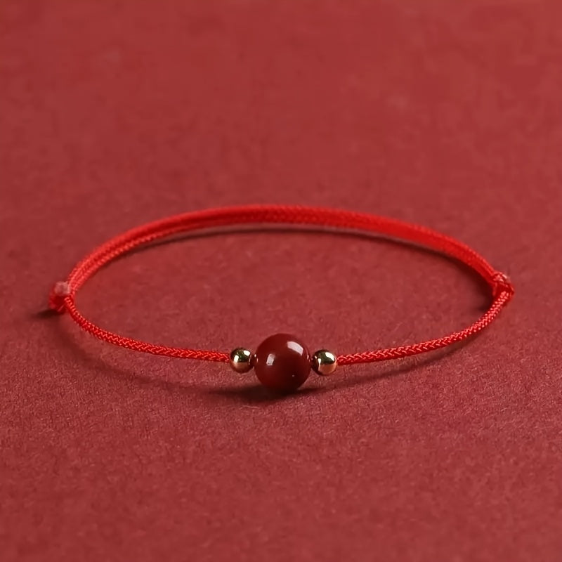 Adjustable Vermilion Red Rope Bracelet - Lucky Charm for Couples & Friends