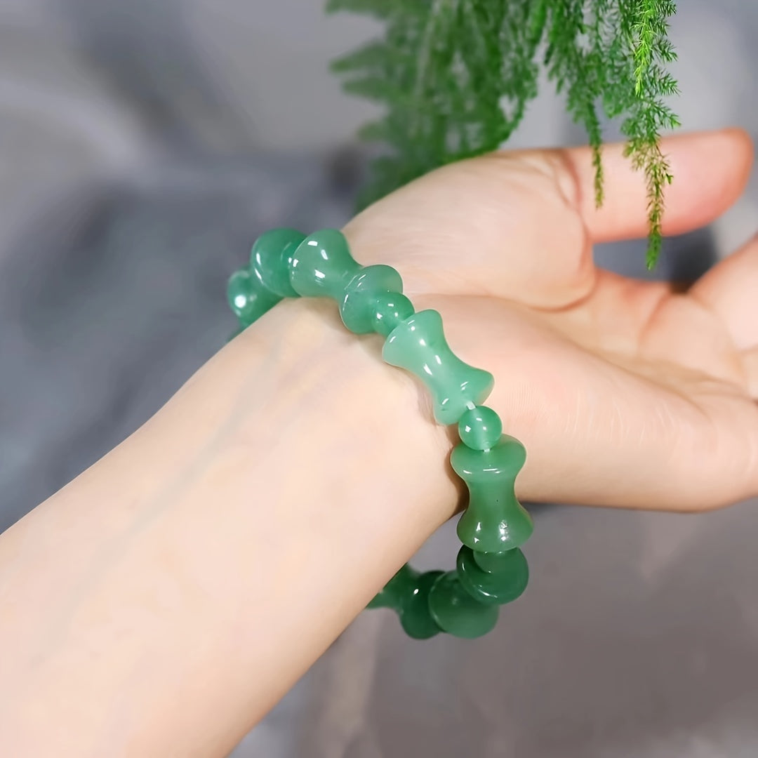 Elegant Green Aventurine Beaded Bracelet for Abundance, Heart Chakra Healing, and Positive Energy