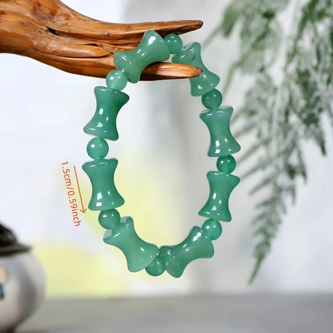 Elegant Green Aventurine Beaded Bracelet for Abundance, Heart Chakra Healing, and Positive Energy