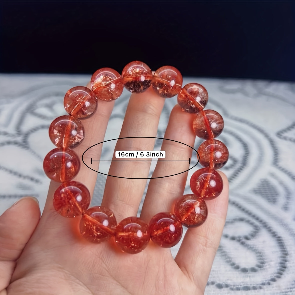 8/10/12mm Natural Red Crystal Bracelet for Luck & Prosperity - Handmade Holiday Gift