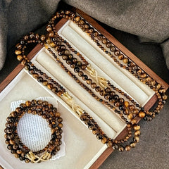 Trendy Vintage Bead Necklace - Christmas Gifts with Spiritual Energy for Holiday Party & Casual Layering