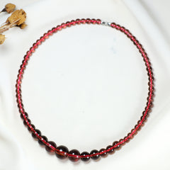 Bohemian Red Garnet Necklace - Bold Statement for Harmony & Protection