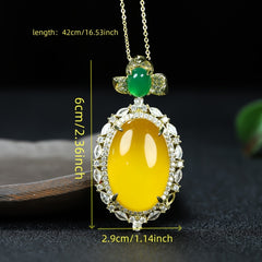 Casual Style Yellow Chalcedony Pendant for Mental Clarity, Positive Energy and Elegant Casual Wear