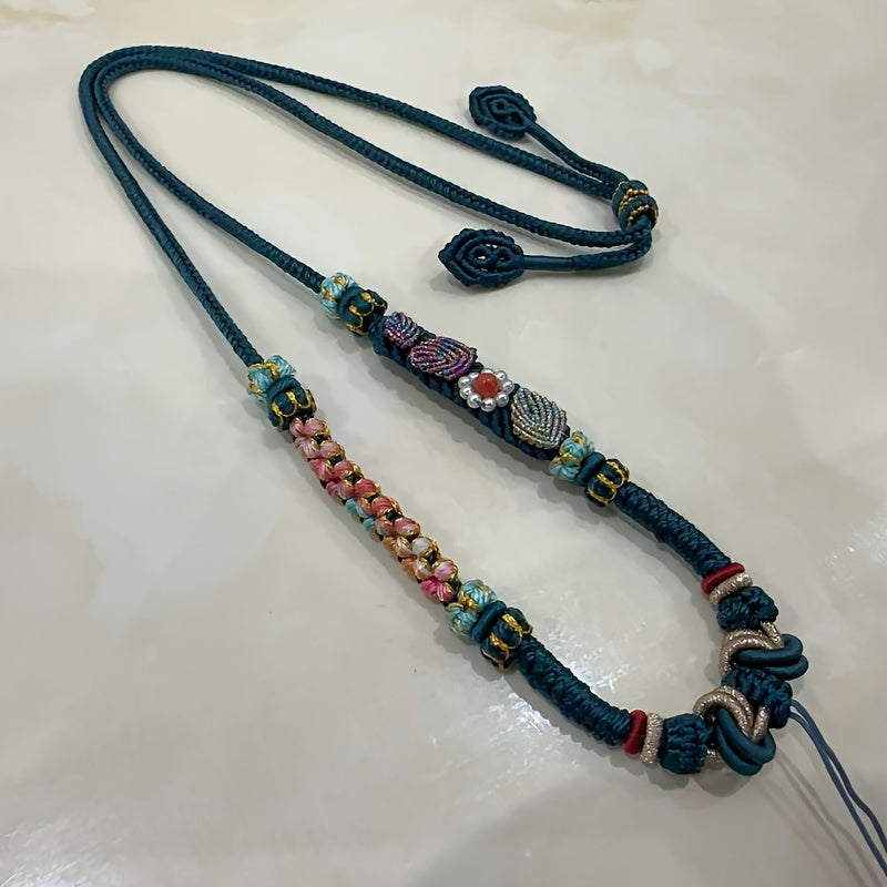 Vibrant Bohemian Hand-Woven Adjustable Necklace — Spiritual Harmony & Energy Balance Amulet