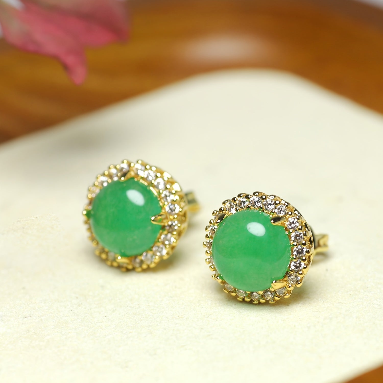 Natural Stone Egg Earrings - Palace-Style Elegance for Parties & Banquets with Spiritual Harmony