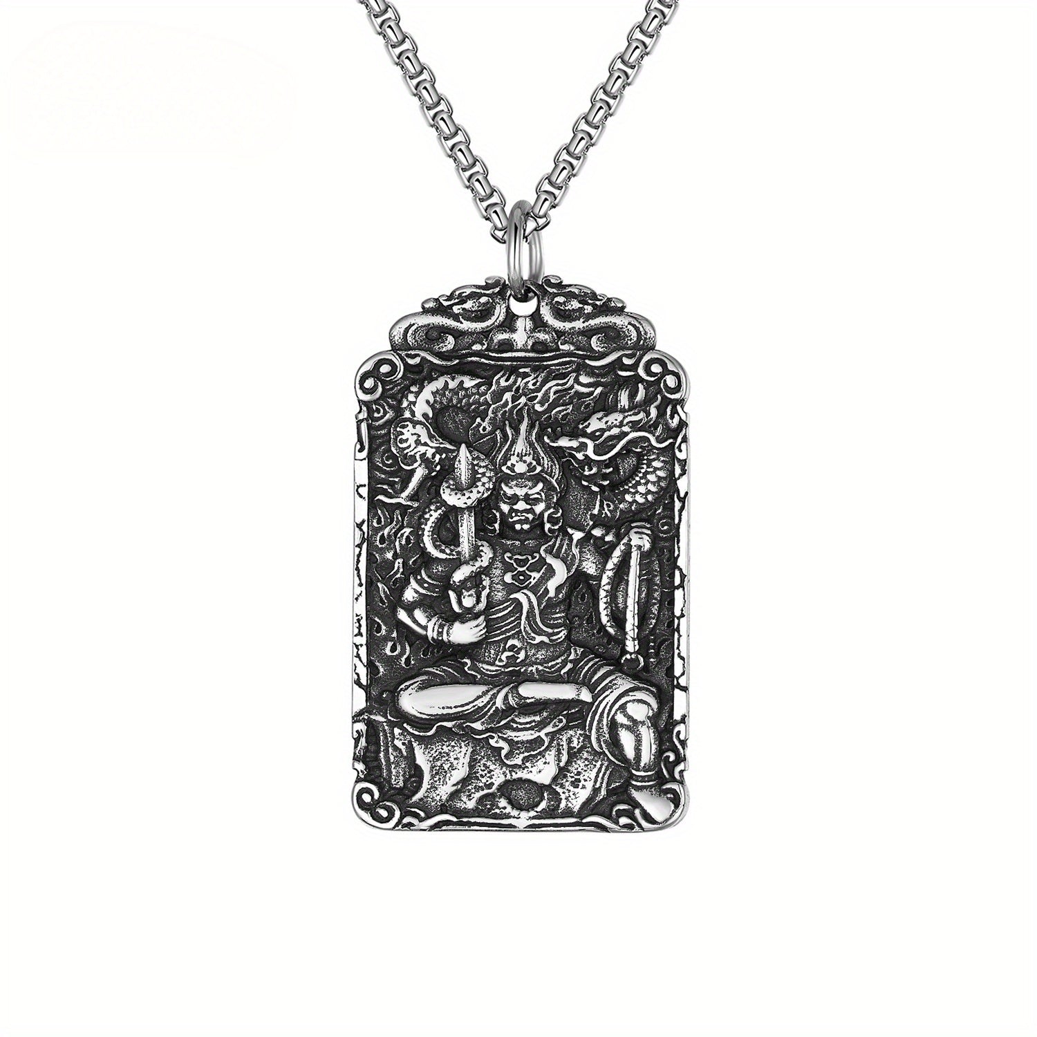 Stainless Steel Eight Guardian God Buddha Pendant - Spiritual Protection & Festival Worship