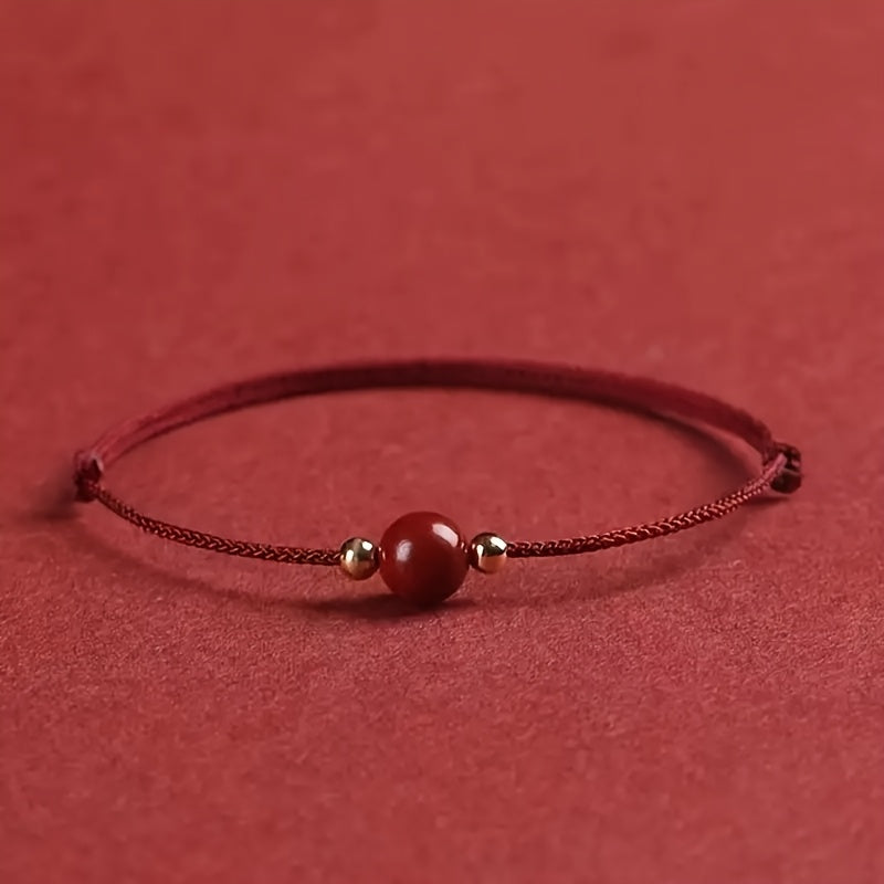 Adjustable Vermilion Red Rope Bracelet - Lucky Charm for Couples & Friends