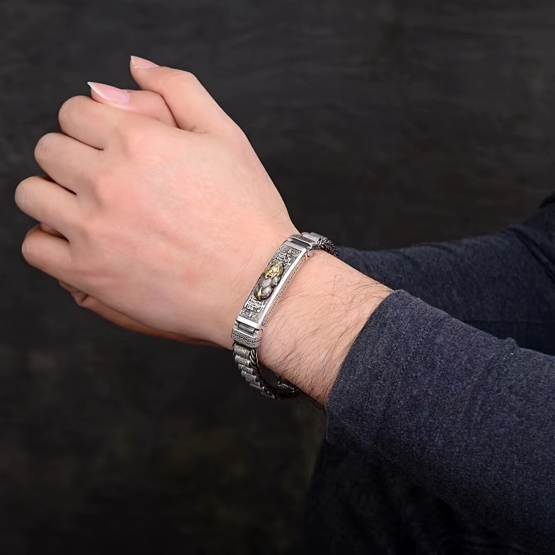 Attracting Wealth & Good Luck Rolling Pixiu Bracelet - Vintage Alloy Design for Energy Balance