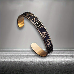 Vintage Stainless Steel Viking Rune Triquetra Cuff Bracelet — Spiritual Protection, Ancient Wisdom & Norse Energy Amulet