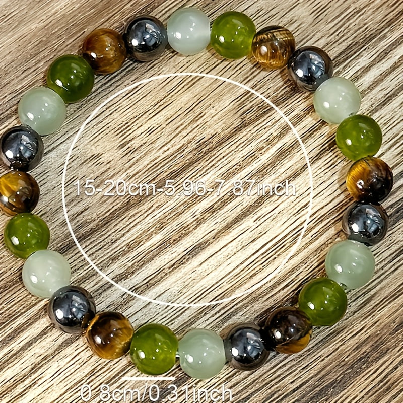 Abundance Prosperity Bracelet - Handwoven Natural Stone Beads for Wealth & Good Luck - Bohemian Energy Jewelry