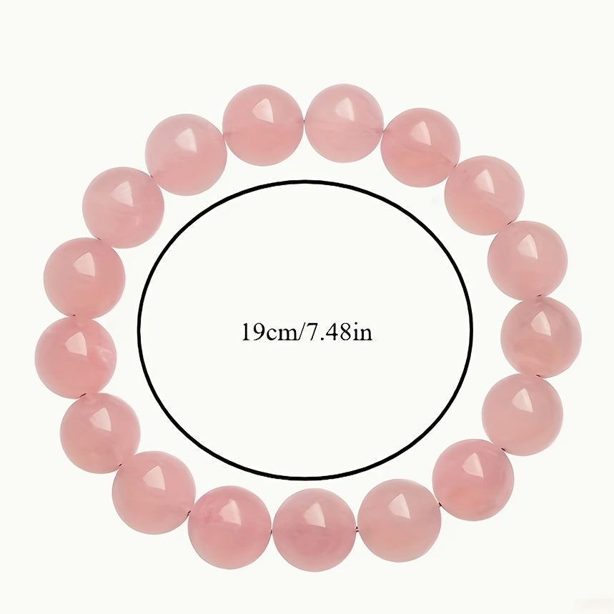 14mm Pink Crystal Bracelet Gentle Charm Soft Aura Daily Wear Romantic Gift