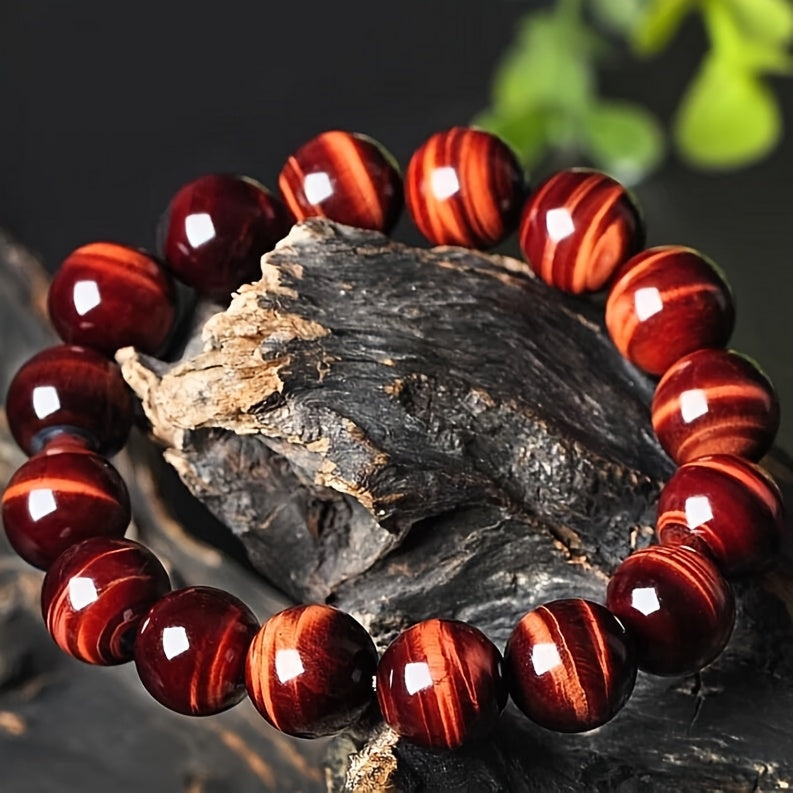 Natural Red Tiger Eye Bracelet Protection Grounding Energy August Birthstone Gift Spiritual Jewelry