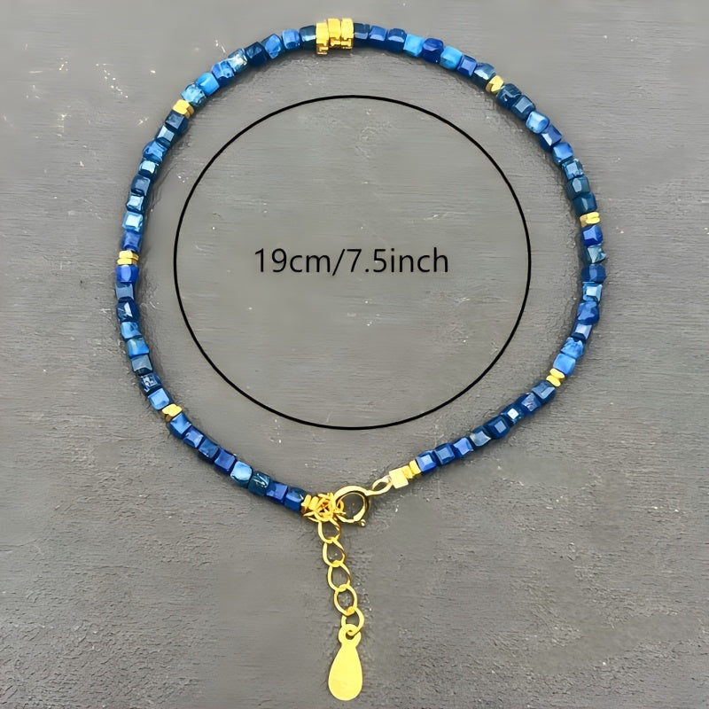 Elegant Bohemian Lapis Lazuli Bracelet - Spiritual Harmony & Prosperity Energy Boost