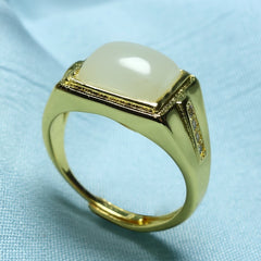 Vintage Natural Stone Ring for Couples - Ideal Gift with Spiritual Energy & Timeless Design