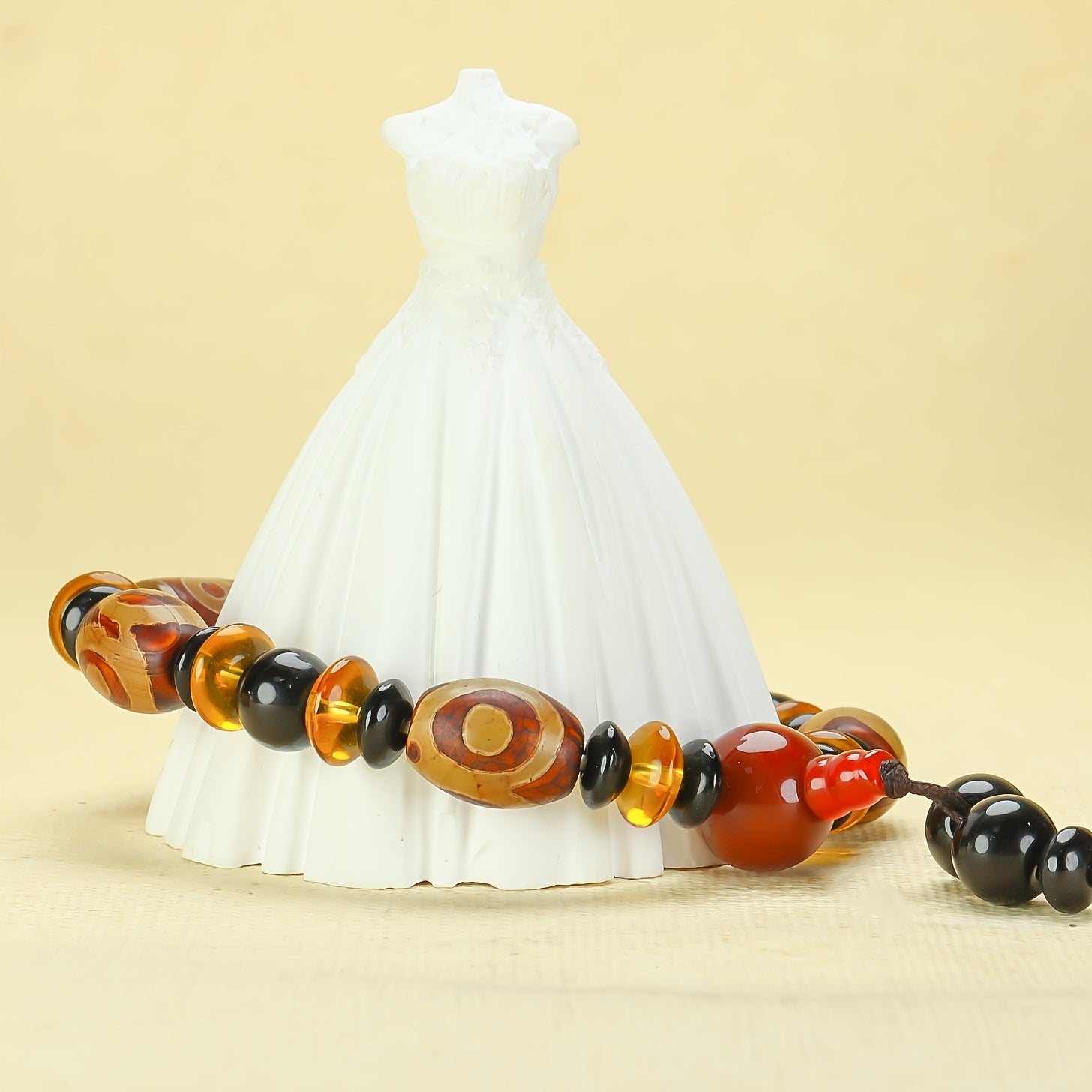 Vintage Agate Bead Bracelet for Men - Grounding, Protection, and Earthy Elegance