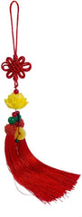 Lotus Blessing  Car Hanging Charm – Red Tassel for Wealth & Safe Travels