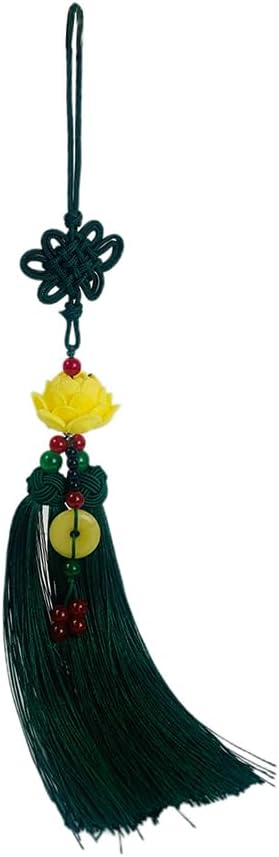 Lotus Blessing  Car Hanging Charm – Red Tassel for Wealth & Safe Travels