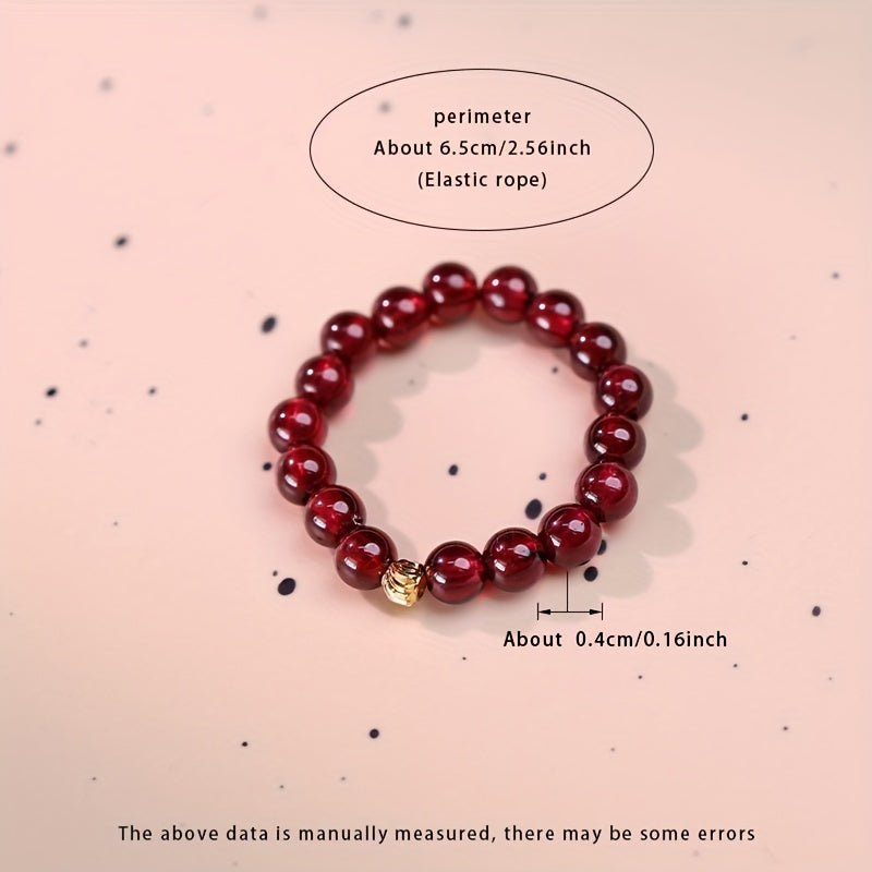 Elegant Garnet Ring - Deep Red-Brownish Jewel for Daily & Formal Wear - Natural Energy Stone for Harmony & Protection