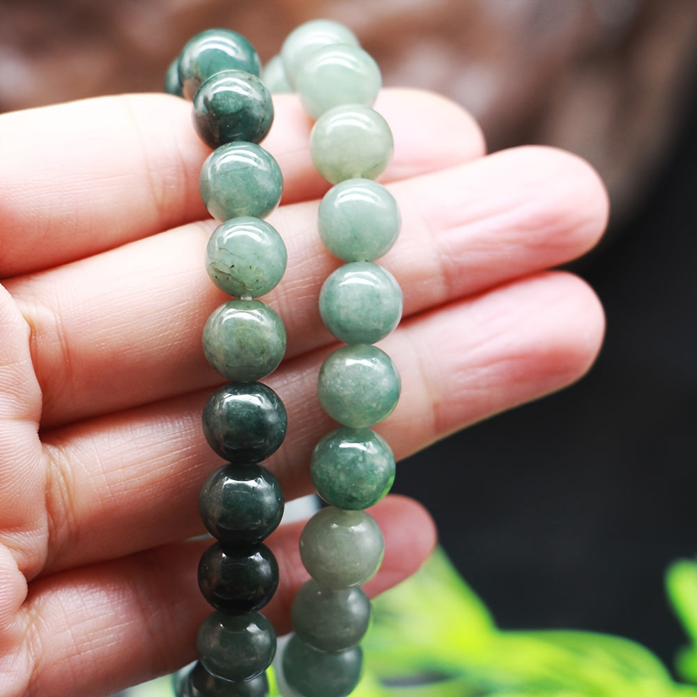 Natural Myanmar Jade Beaded Bracelet - Spiritual Energy & Harmony