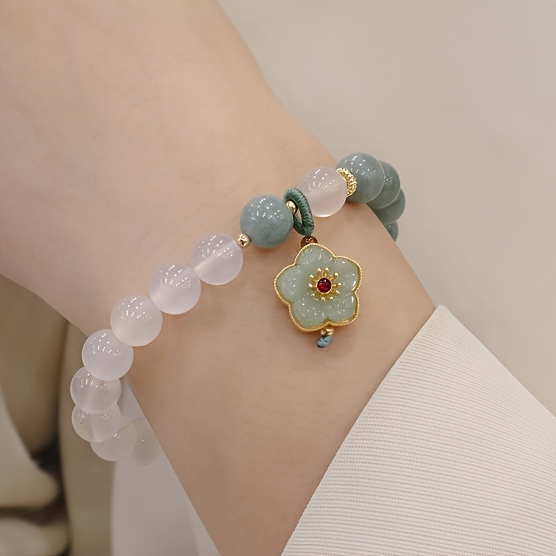 Elegant Multicolor Agate Lotus Charm Bracelet – Fashionable & High-End Stone Beads for Energy & Style Natural Agate Bracelet High-End and Fashionable Elegant Special-Interest