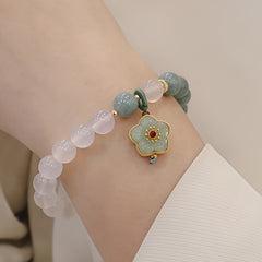 Elegant Multicolor Agate Lotus Charm Bracelet – Fashionable & High-End Stone Beads for Energy & Style Natural Agate Bracelet High-End and Fashionable Elegant Special-Interest