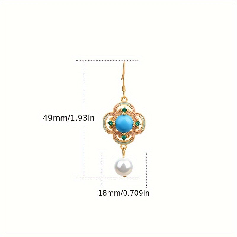 Elegant Vintage Four-Leaf Clover Earrings - Harmonious Energy for Luck & Prosperity