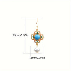 Elegant Vintage Four-Leaf Clover Earrings - Harmonious Energy for Luck & Prosperity